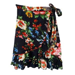Free People Charlotte Floral Wrap Ruffle Skirt